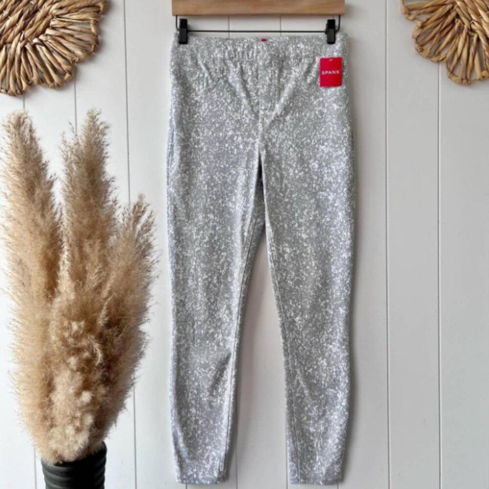 SPANX Ankle Speckled Grey Jean-ish Leggings Womens Size XL